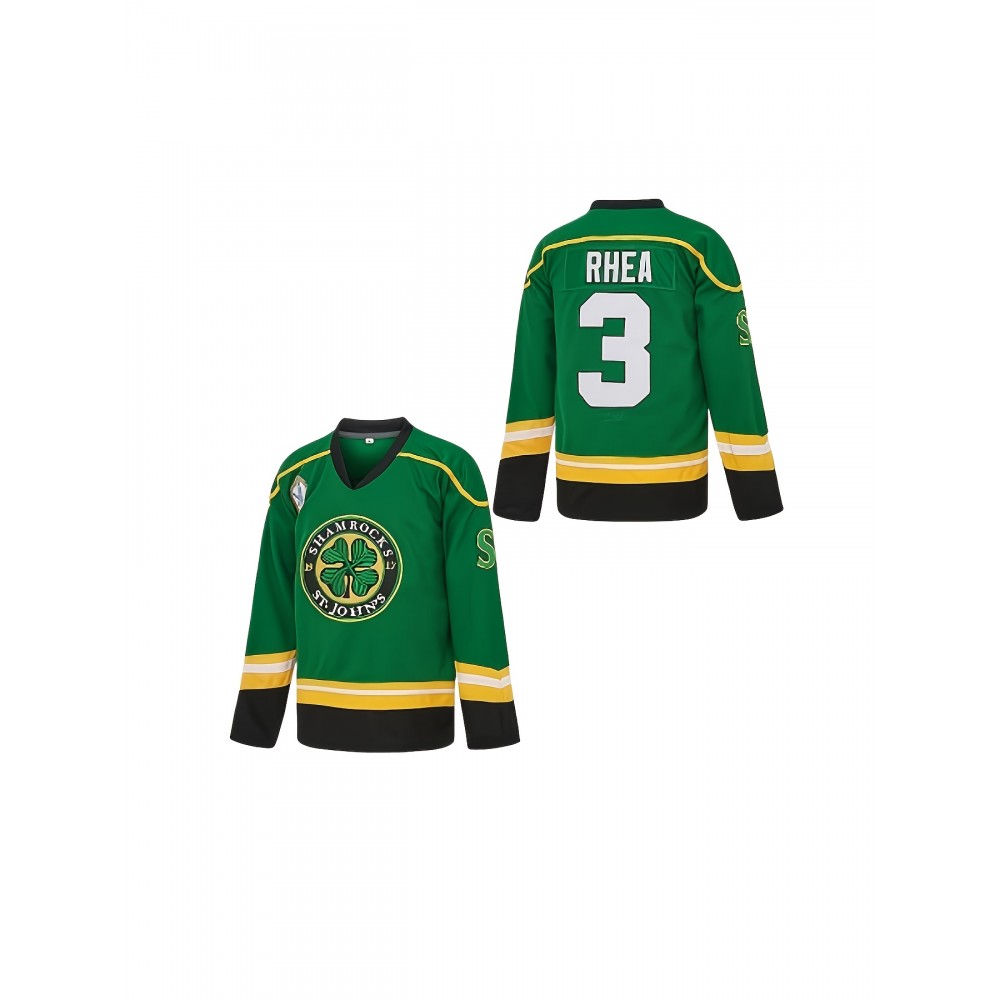 Ross The Boss #3 Rhea Hockey Jersey St John's Shamrocks Ice Hockey Shirts with EMHL Patch