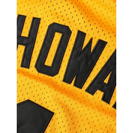 Men's #42 Yellow Basketball Jersey - Breathable Embroidered Polyester, Round Neck, S-3XL, Perfect for Team Sports, Casual Wear, and Outdoor Activities, Team Sports Clothing | Bold Number Design | Embroidered Detailing
