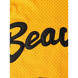 Men's #42 Yellow Basketball Jersey - Breathable Embroidered Polyester, Round Neck, S-3XL, Perfect for Team Sports, Casual Wear, and Outdoor Activities, Team Sports Clothing | Bold Number Design | Embroidered Detailing