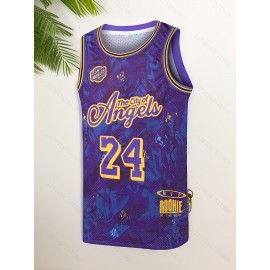 Men'S Basketball Jersey #24 - Purple & Yellow Floral Print, Sleeveless Athletic Tank Top For Parties, Performances, And Sports Events, Casual Wear Jersey.