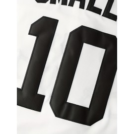 Men's American Baseball Jersey #10 - White V-Neck Loose Fit 