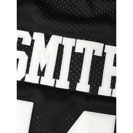 Men's #14 Black Basketball Jersey - Breathable Polyester Sports Shirt with Details, Loose Fit for Spring, Summer, and Fall, Sizes S-XXXL