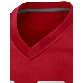 Men's American Football Jersey #23 Red V-Neck Embroidered Breathable Polyester Sportswear - Loose Fit for Streetwear, Team Sports, Beach & Outdoor Activities (S-3XL), Outdoor Activewear | Sporty Streetwear | Relaxed Fit