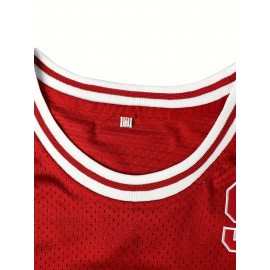 Men'S American Basketball Shirt # 9 Red Basketball Sports Shirt Suitable For Competition Training Casual Outerwear In Spring, Summer, And Autumn Breathable Round Neck Embroidered Polyester Loose Micro Elastic Fabric Size S-XXXL