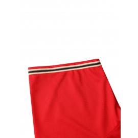 Men's Red Embroidered Polyester Baseball Shirt #38DD, Loose Knit Fabric, Breathable V-Neck Sports Top for Spring, Summer, and Autumn - Sizes S-XXXL