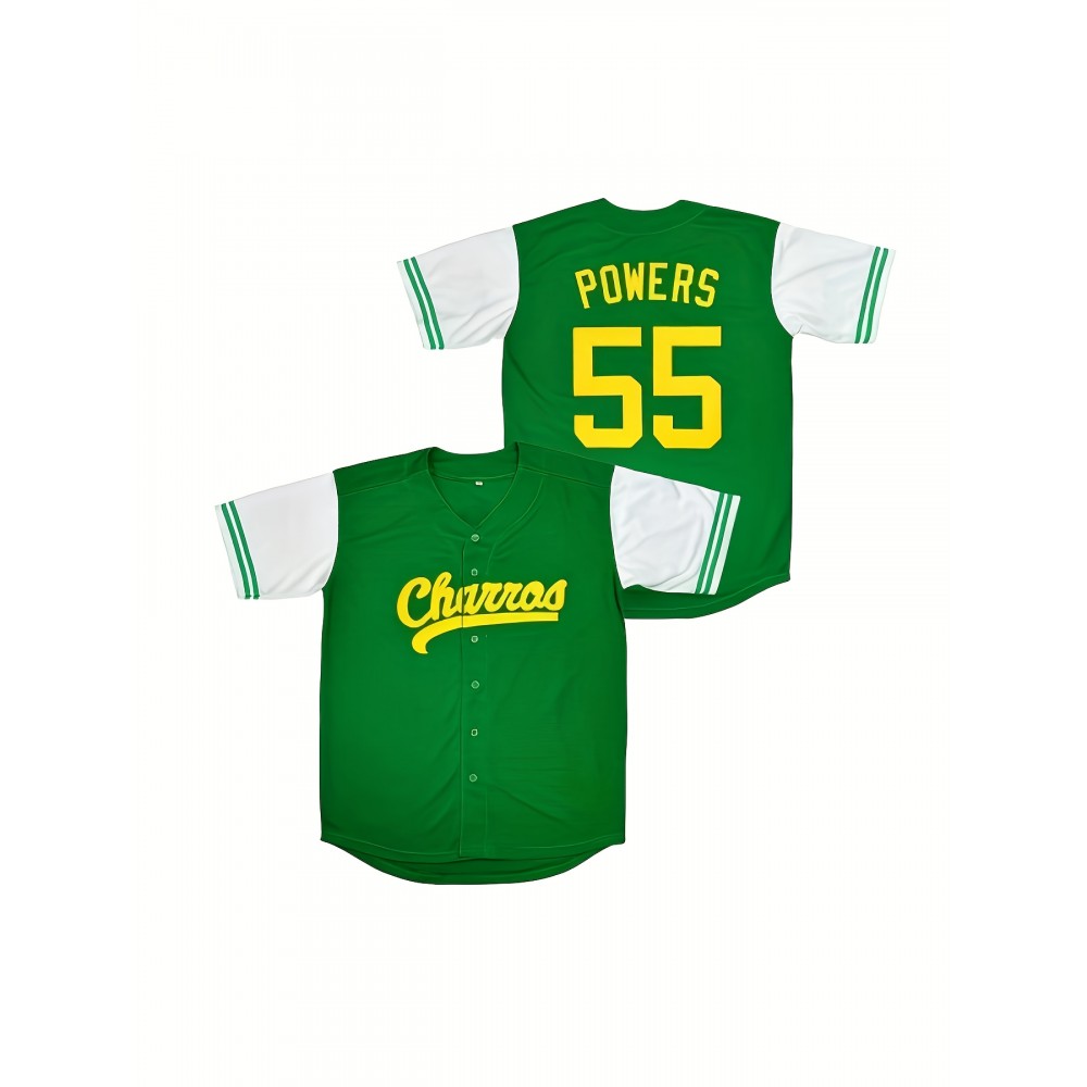 Men'S #55 Vintage Baseball Jersey Stitched Movie Baseball Jersey Green S-3XL