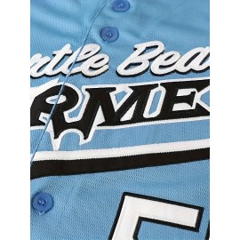 Men'S Baseball Jersey #55 Vintage Stitched Men Movie Baseball Jersey Blue S-3XL