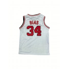 Len Bias #34 Maryland Basketball Jersey - Vintage Style, Breathable & Moisture-Wicking Sleeveless Tank Top for Men & Women, Perfect for Sports, Casual Wear, and Parties