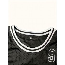Wayne #9 Hillman College Black Basketball Jersey - Sleeveless Sports Shirt for Men, Moisture-Wicking & Breathable Polyester, Perfect for Casual, Party, and Athletic Wear, Athletic Apparel | Sleeveless Top | Detailing