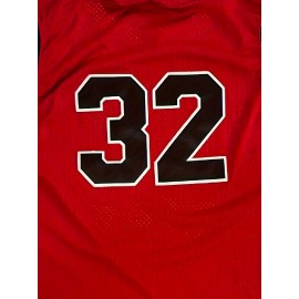 Men'S #32 Vintage Red Basketball Jeresys Stitched Name And Number S-3XL
