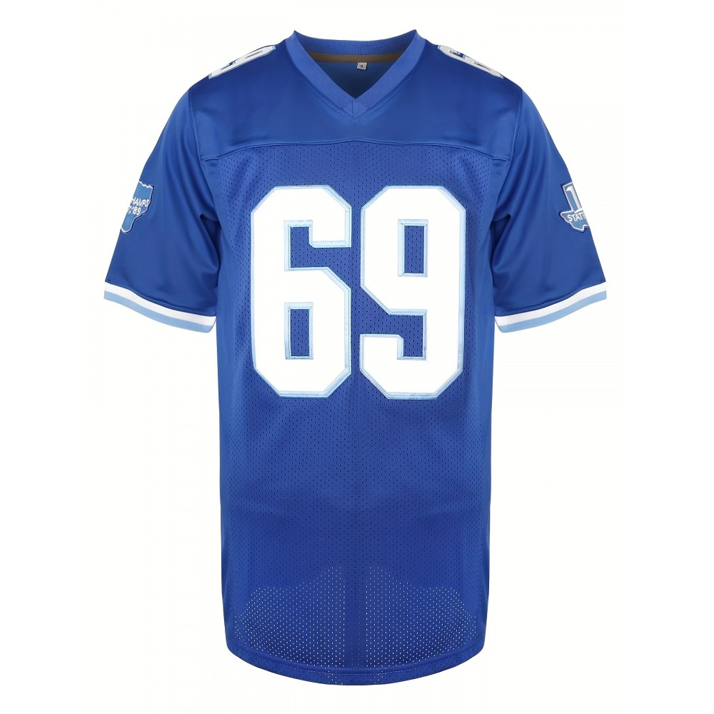Billy Bob #69 Varsity BluesWest Canaan HS FootballJersey Stitched Mesh Shirt Billy Bob #69 Varsity BluesWest Canaan HS FootballJersey Stitched Mesh Shirt
