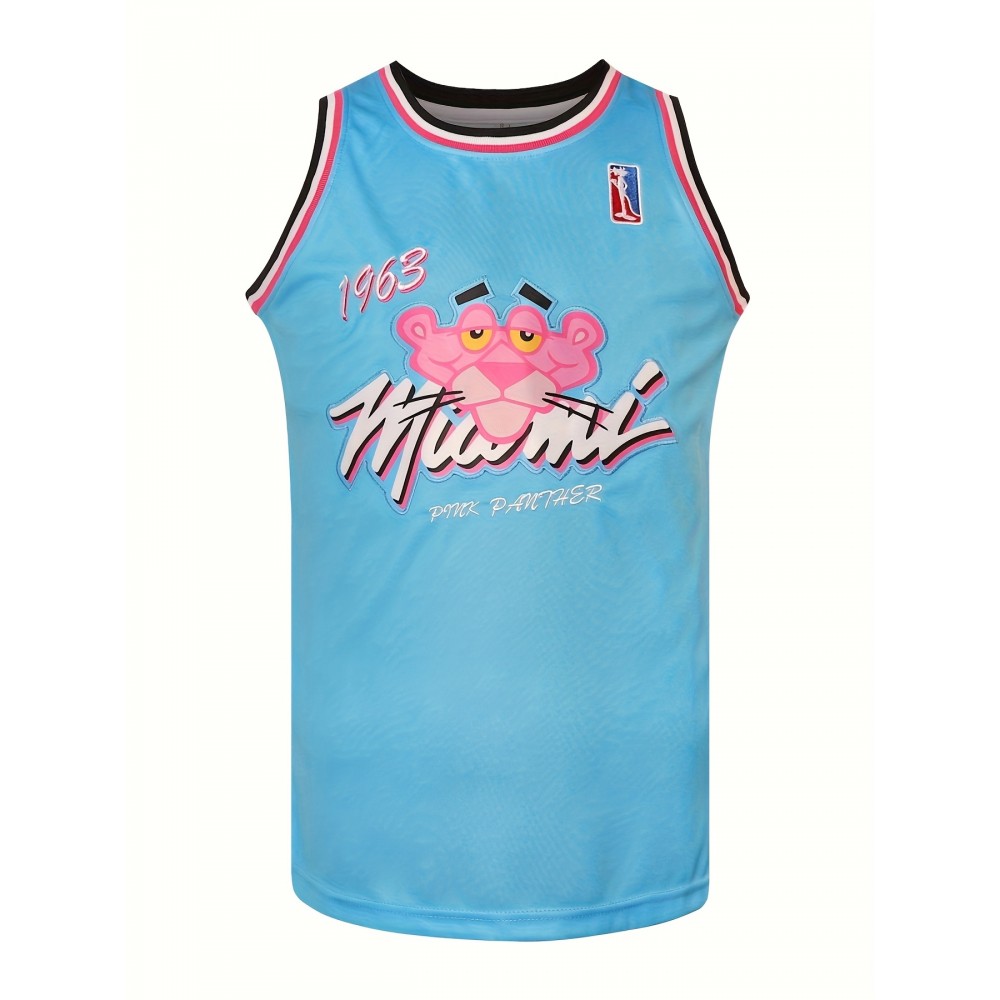 Pink Panther 1963 Miami Bule Basketball Jersey Pink Panther 1963 Miami Bule Basketball Jersey
