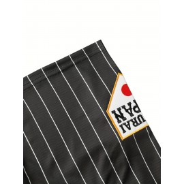 Men'S # 16 Black And White Striped Baseball Shirt Loose Fit Button Closed Casual And Sportswear Multi Functional Running Training Hiking Cycling Fishing Ideal Size S-3XL