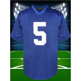 Men'S # 5 Embroidered Polyester Football Shirt V-neck Sports Shirt Suitable For Leisure And Outdoor Activities 100% Polyester Knitted Fabric Loose Fit Suitable For Training Beach Parties Spring/Summer Autumn