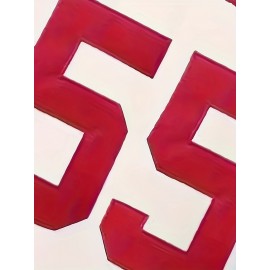 Men's Baseball Jersey # 55 White Baseball Jersey Suitable for Training, Beach Games, Vacations, Casual Wear, Breathable V-neck Embroidered Polyester Loose Micro Elastic Fabric Size S-3XL