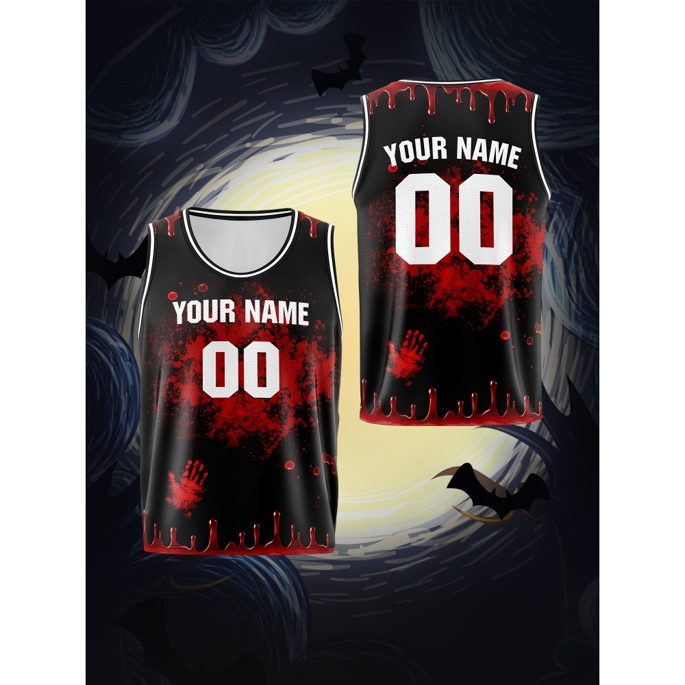 Customized Kids' Basketball Vest with Name and Number, Halloween Sports Jersey, Breathable Polyester Knit Fabric, All-Over Print, Loose Fit for Boys & Girls, Outdoor Sports & Casual Wear, Washable & Festive Occasions Customized Kids' Basketball Vest with Name and Number, Halloween Sports Jersey, Breathable Polyester Knit Fabric, All-Over Print, Loose Fit for Boys & Girls, Outdoor Sports & Casual Wear, Washable & Festive Occasions