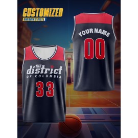 Customizable Kids' Basketball Jersey with Name and Number - Quick-Dry Polyester, Versatile Sports Vest for Boys & Girls - Breathable, Comfort Fit for Training, Outdoor Activities, Running & Parties - All Seasons, Knit Fabric, 100% Polyester Composition