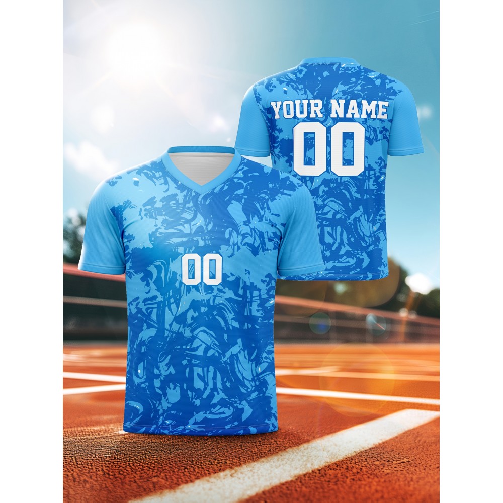 Customizable V-Neck Youngsters's Soccer Shirt - Comfortable Fit for Sports, Leisure & Outdoor Running with Personalized Name and Number, Top, Sports Customizable V-Neck Youngsters's Soccer Shirt - Comfortable Fit for Sports, Leisure & Outdoor Running with Personalized Name and Number, Top, Sports