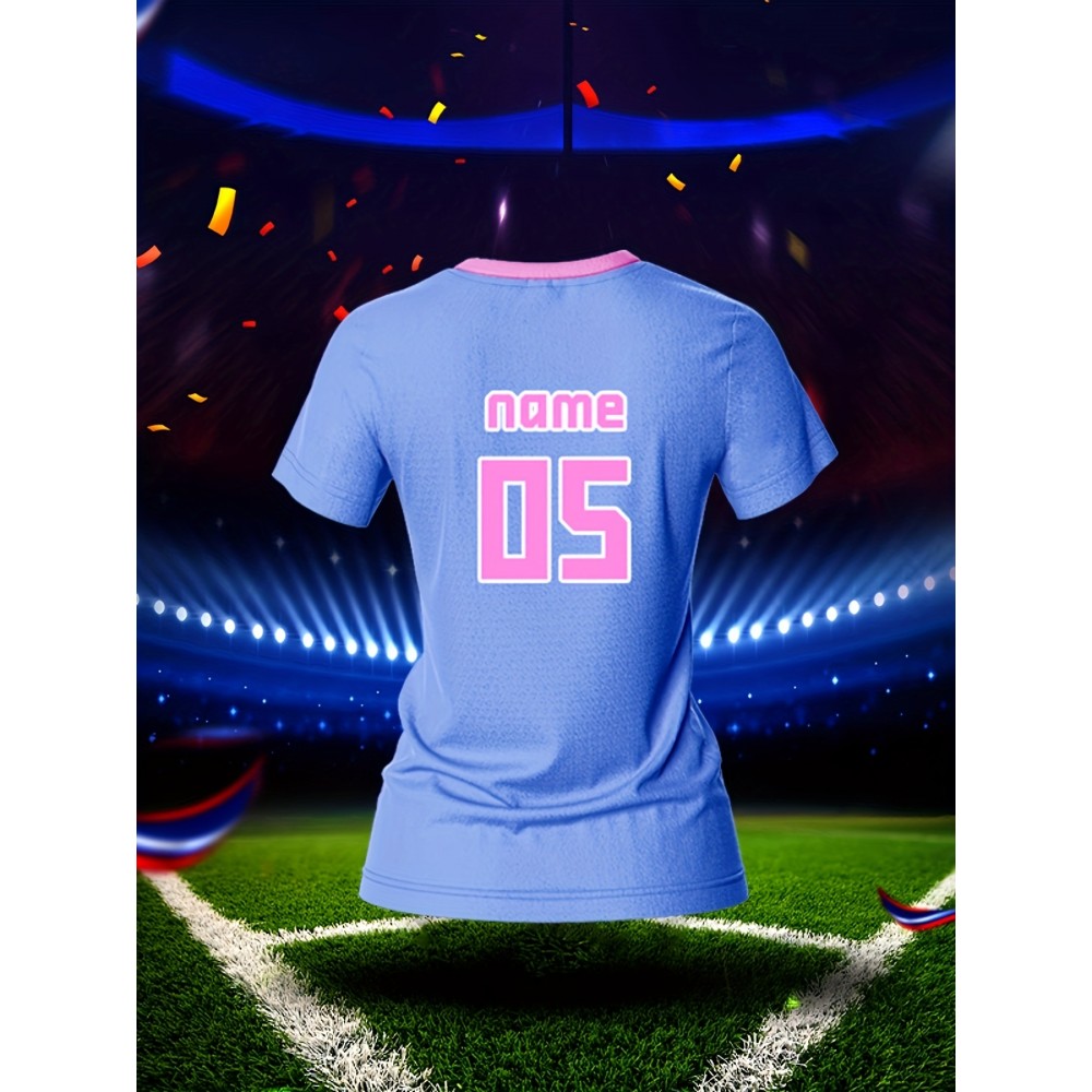 Custom Name and Number Women'S V-Neck Football Jersey Team Training Sportswear Comfortable Breathable Quick-Dry Casual Leisure Polyester Knit Fabric Spring/Summer/Fall Custom Name and Number Women'S V-Neck Football Jersey Team Training Sportswear Comfortable Breathable Quick-Dry Casual Leisure Polyester Knit Fabric Spring/Summer/Fall